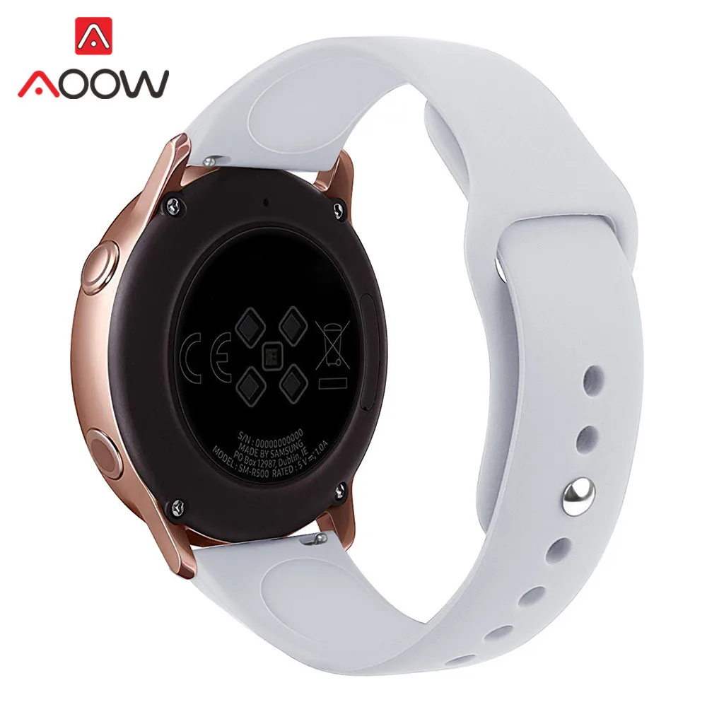 20 мм силиконовый ремешок для часов samsung Galaxy Watch Active 42 мм gear S2 спортивный сменный Браслет ремешок для SM-R500 SM-R810