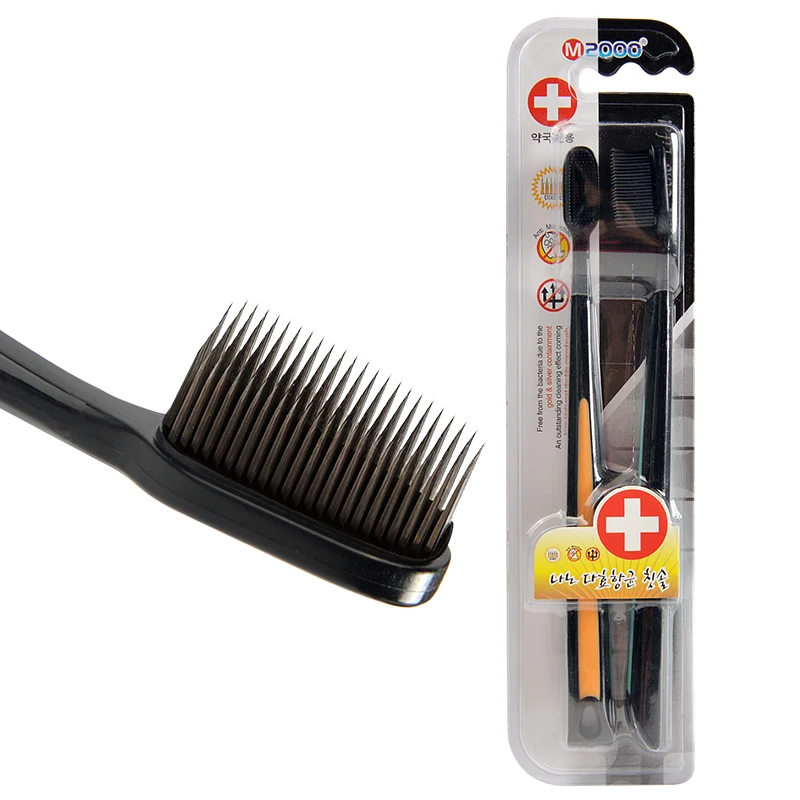 2Pc/Pack Black Toothbrush Bamboo Charcoal Nano Soft Bristle Tooth Brush Personal Health Care Eco Friendly Travel Teeth Brush