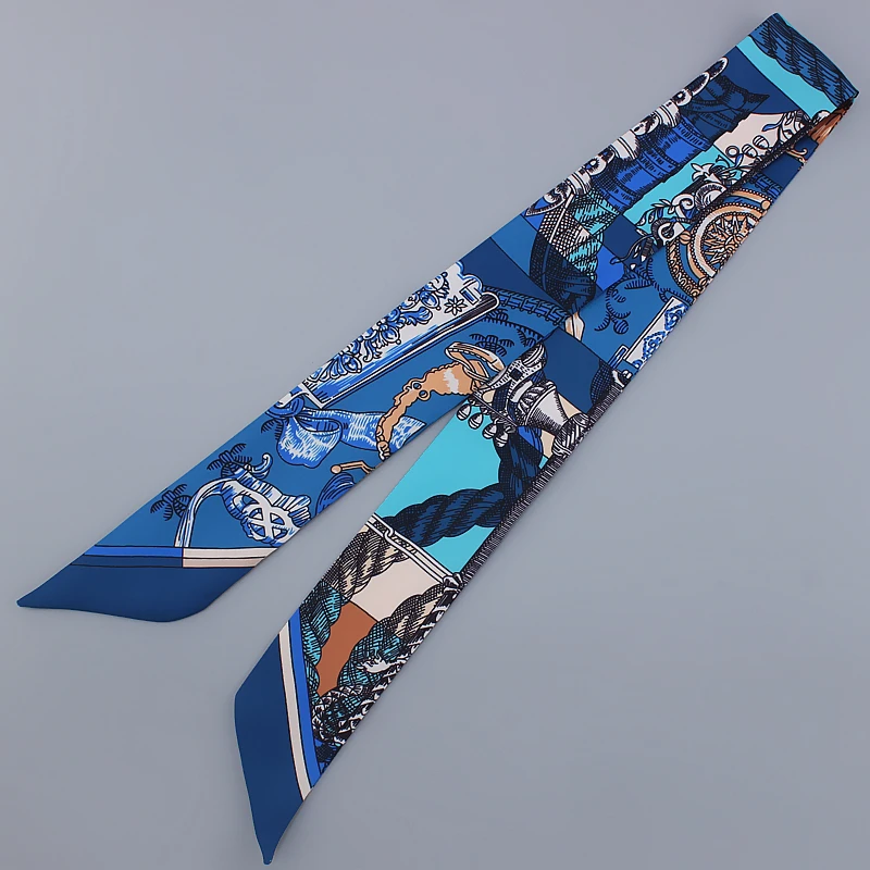 Женский Шелковый узкий шарф дизайнерский шейный платок с рисунком Женская