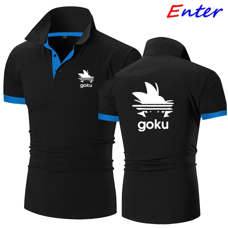 Polo Shirt Men's Summer High-Quality Men's Slim Anime Short-Sleeved Polo Shirt High-End 3D Men's T-Shirt High-Quality Polo Shirt