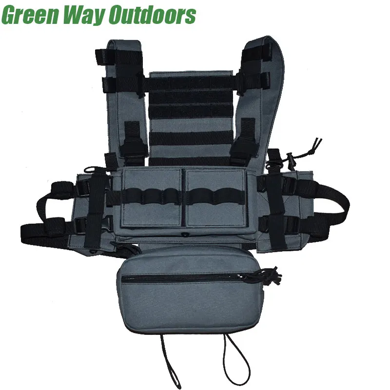 

Tactical MK3 Modular Chest Rig Vest Chest Bag Airsoft Hunting Military Training Vest with 5.56 Molle Magazine Pouch
