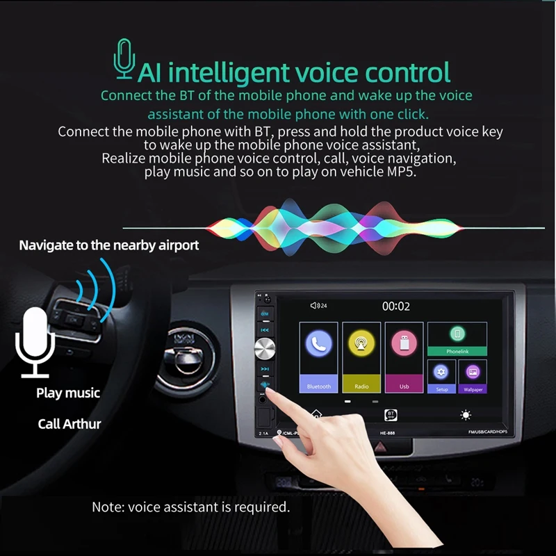 

7 Inch Double 2 DIN Car MP5 Player Wireless Press Sn Stereo Radio