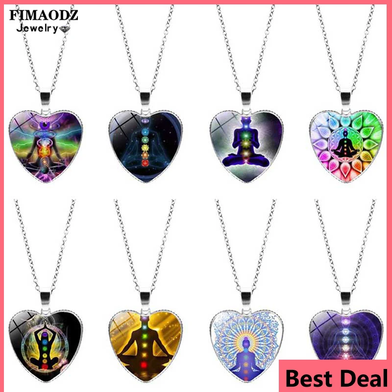FIMAODZ 7 Рэйки лечение чакры ожерелье женское медитация искусство фото Ом Символ