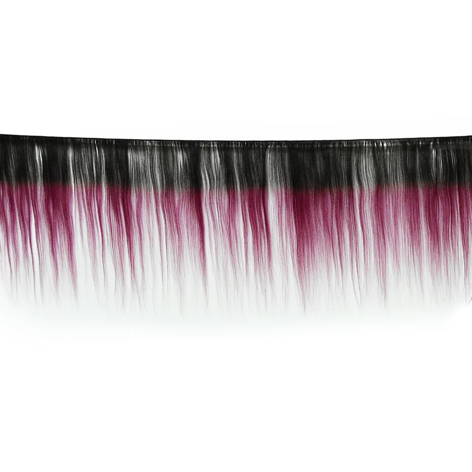 HairUGo бразильские пучки волос с закрытием Омбре прямые человеческие волосы не Remy