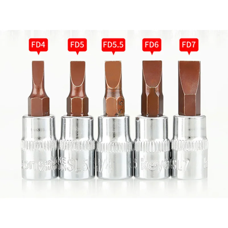 FD шлицевые отвертки бит 1/4 дюйма Привод гнездо ручные инструменты FD4 FD5.5 FD6.5 FD7