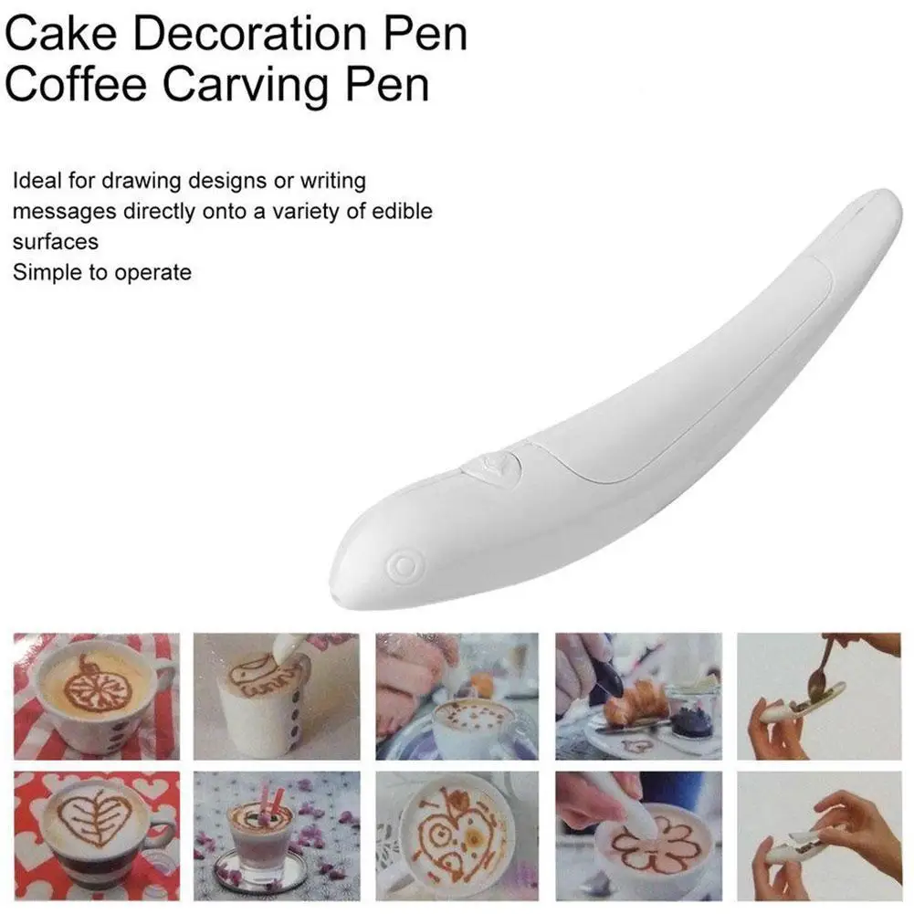 

Baking Latte Art Pen Cake Decoration Hot Selling New Tools Pen Spice Cake For Coffee Coffee Pastry Carved Electrical Pen N4F7