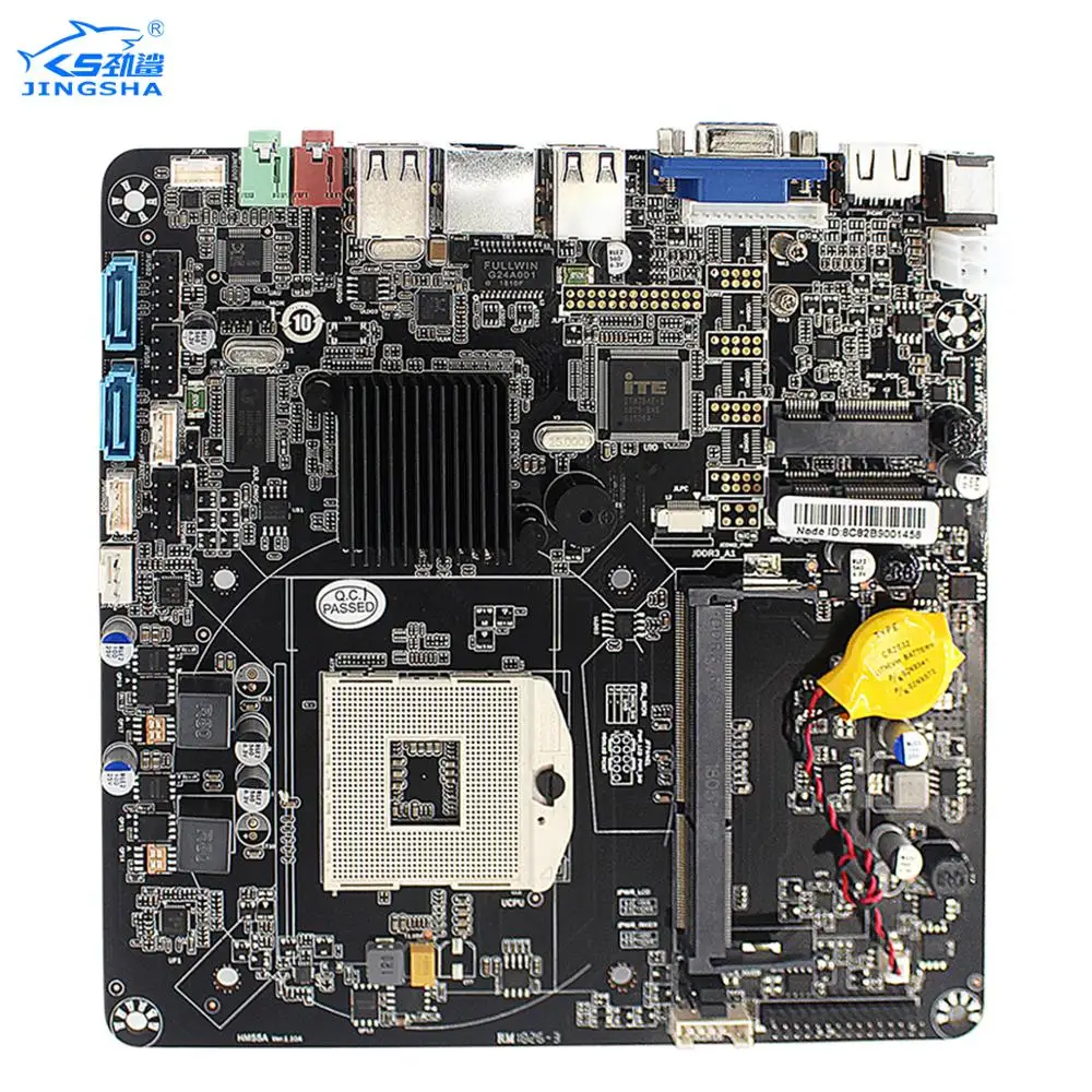 JINGSHA HM55 Motherboard Core i3/i5/i7 PGA 988 CPU with Dual Channel 18/24-bit LVDS SATA 3Gb/s Mini PCI-E for AIO thin client