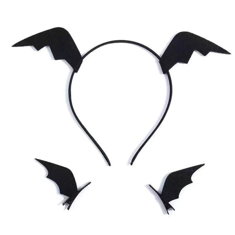 

K3NF Women Cartoon Bat Devil Headdress Bat Wing Headband for Halloween Party Christmas Creative Cosplay Hair Accessories