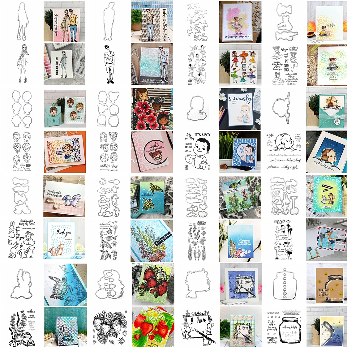 

Yoga Sports Girls Baby Metal Cutting Dies With Clear Transparent Stamps Set Bottle Painting Plates DIY Scrapbooking 2020 New