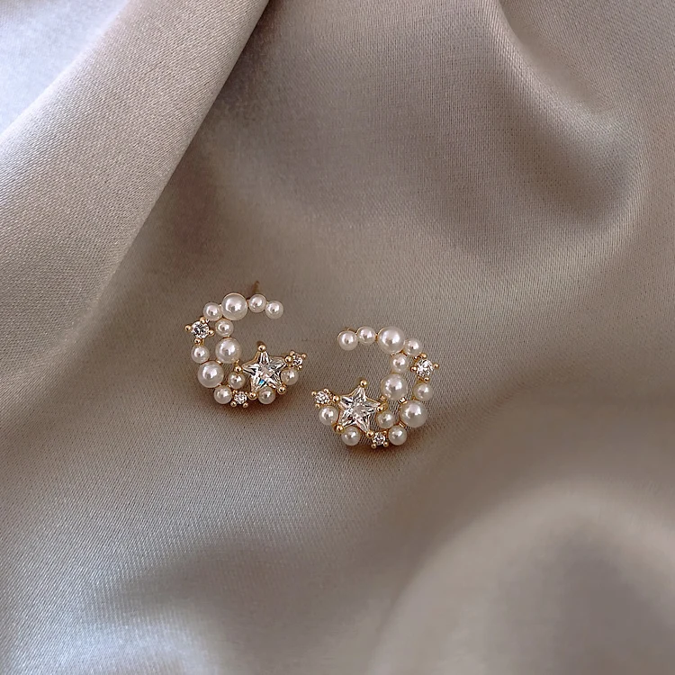 2020 корейские Лидер продаж модные ювелирные изделия милые маленькие серьги Луна