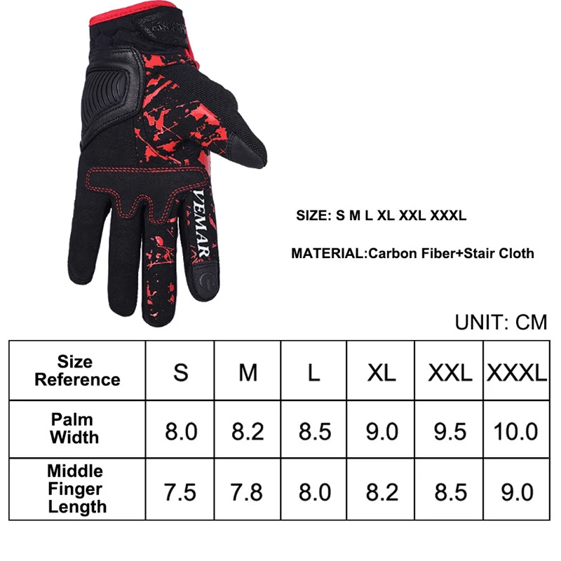 

High Quality Motocycle Gloves Outdoors Sports Protective Gloves Antiskid Full Finger Microfiber Ventilation Wear Resistant