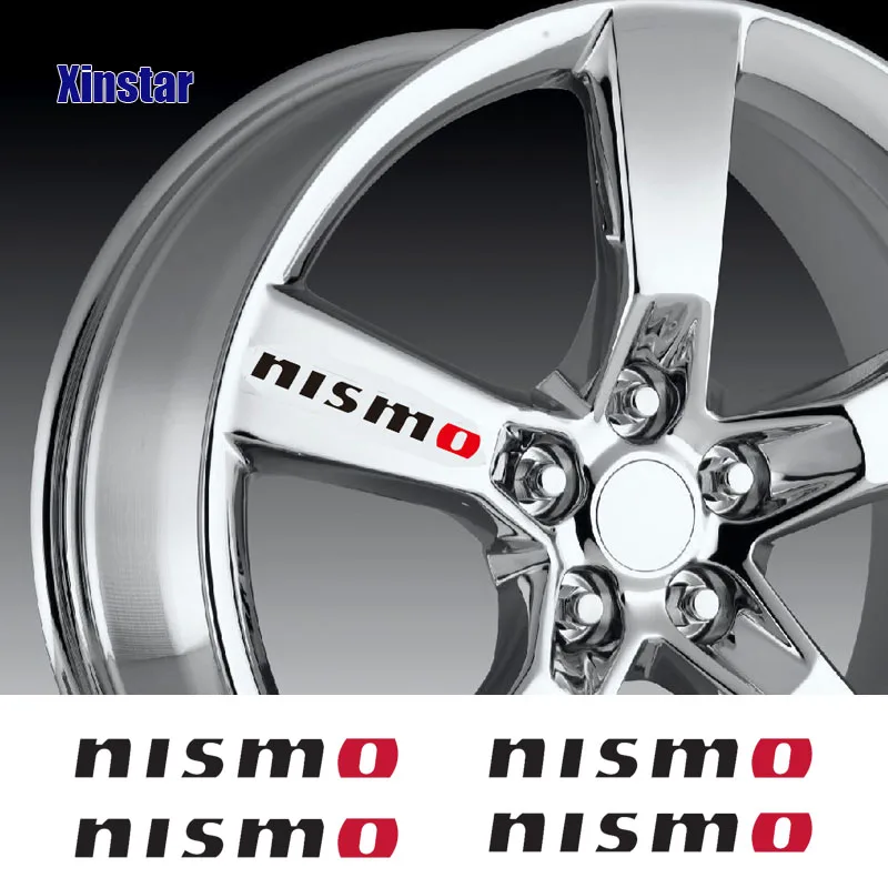

4pcs/lot Nismo Car Rim Decoration Sticker For Nissa Altima Juke Murano Rogue Sentra Versa Teana Sylphy QASHQAI X-TRAIL