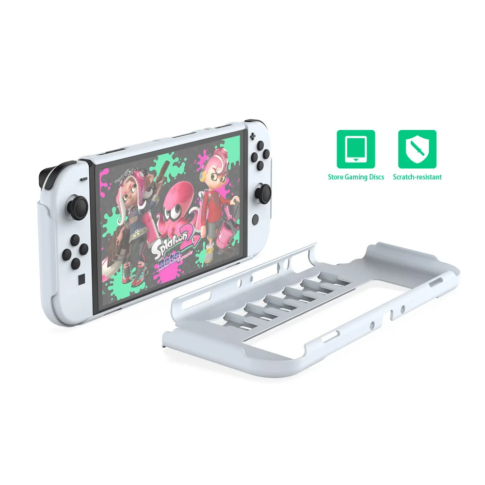 

Protective For Nintend Switch OLED One-Piece Host PC Shell Crystal Six Game Card Rceive Accessories