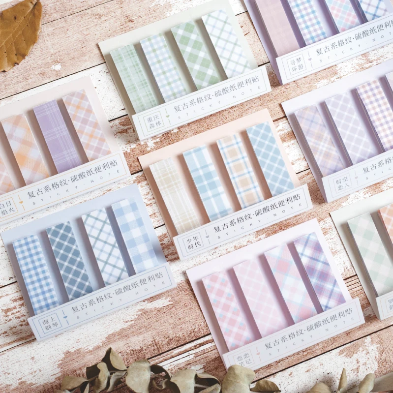 80 листов/Цветная сетка клейкие примечания винтажный блокнот вкладка для