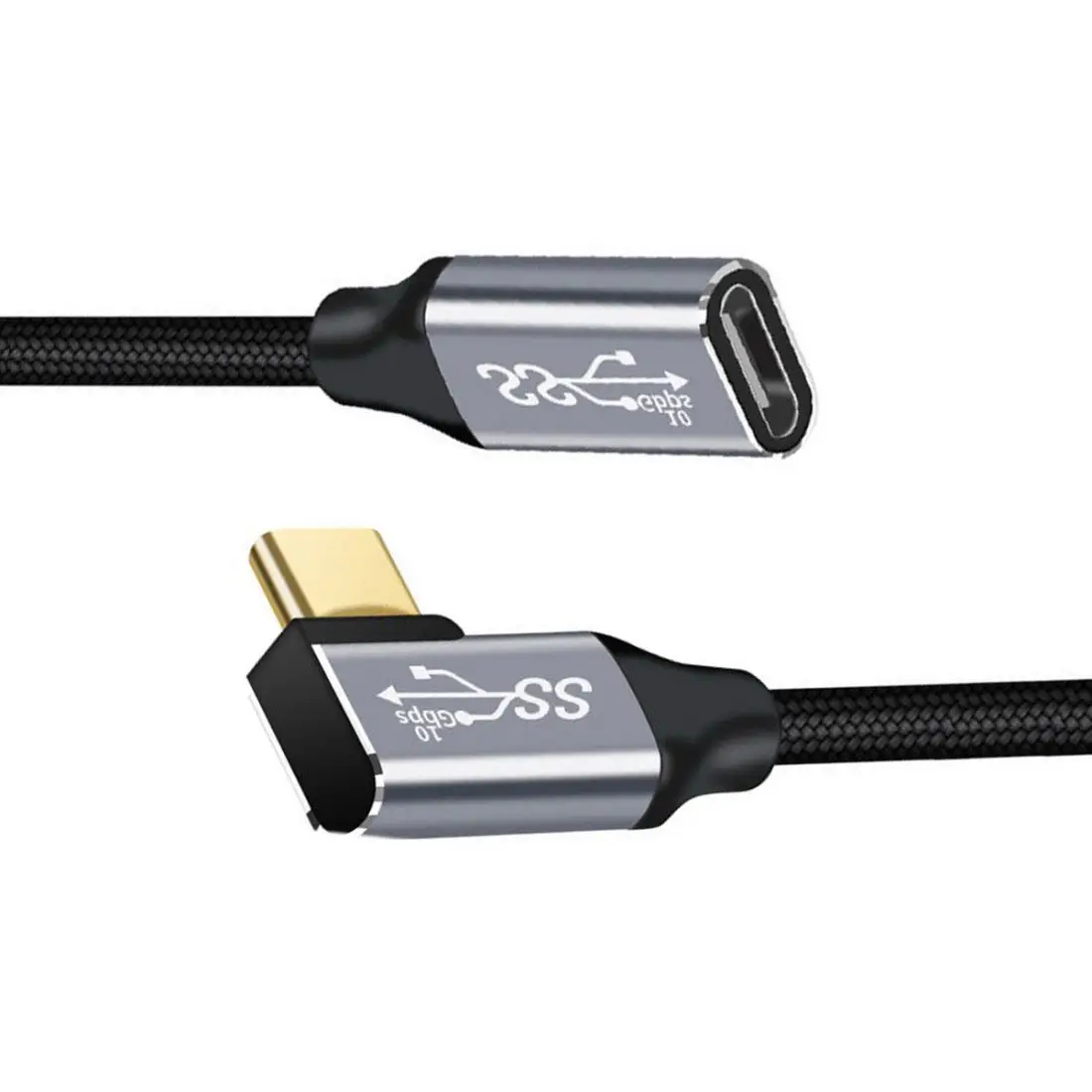 

Cable 10Gbps 100W Left & Right Female Extension Data USB-C USB 3.1 Type C Angled