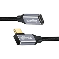 cable 10gbps 100w left right female extension data usb c usb 3 1 type c angled