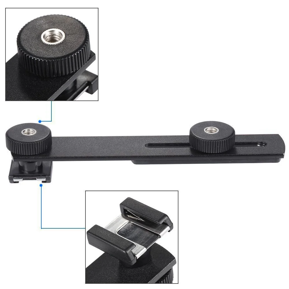 Hot Shoe Camcorder Universal Tripod Stand Dual Head Fill Light Bracket Camera Metal Flash Lamp Arm | Электроника