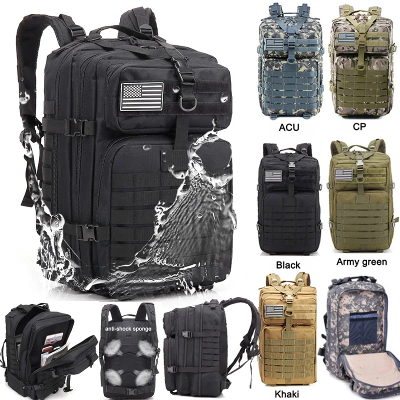 2020 многофункциональные сумки военный камуфляжный рюкзак штурмовой пакет 45л