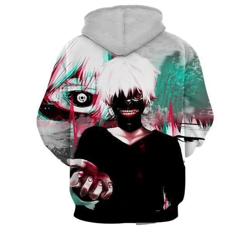 

New Tokyo Ghoul 3D Printing Hoodies Ken Kaneki off cosplay costume hoodie Japan anime Sweatshirt Clohting Jackets Top