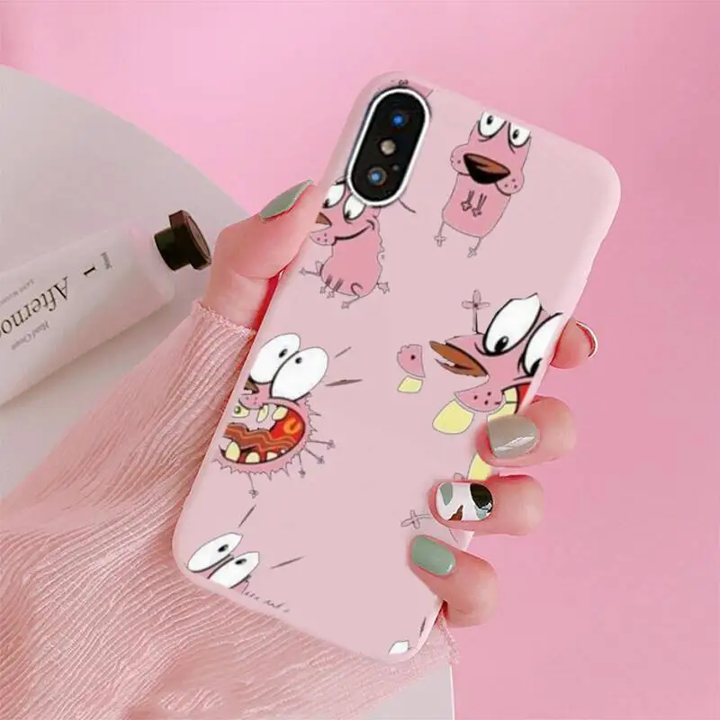 

Cartoon Dog Phone Cases For IPhone 6 6s 7 8 Plus X Xs Xr Xsmax 11 12 Pro Promax 12mini Candy Pink Silicone Cover