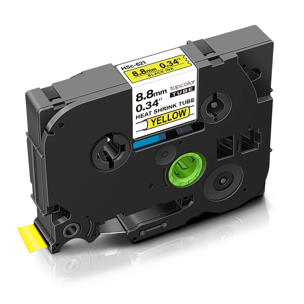 Topcolor 10PK 9 мм черный на желтом цвете Hs621 621 Совместимость клейкая лента фирмы Brother