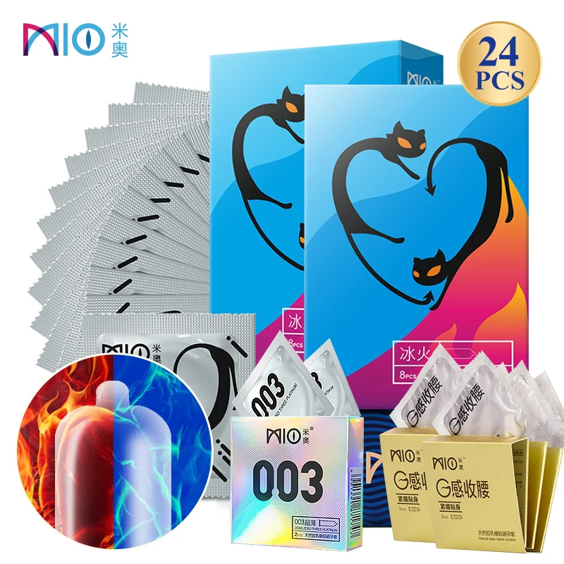 MIO ультра тонкий презерватив смазка из натурального латекса лед огня