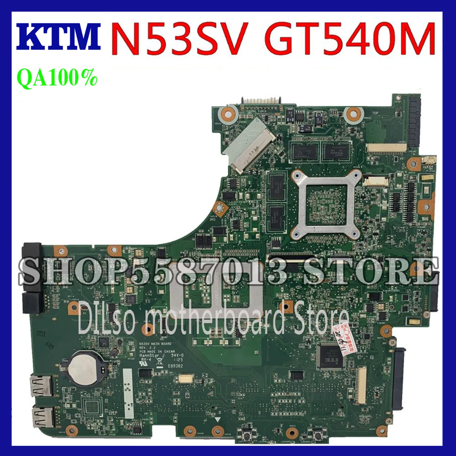 

KEFU N53SV For ASUS N53SV N53SM N53S Laptop Motherboard n53sv n53s Motherboard GT540M video memory Test original