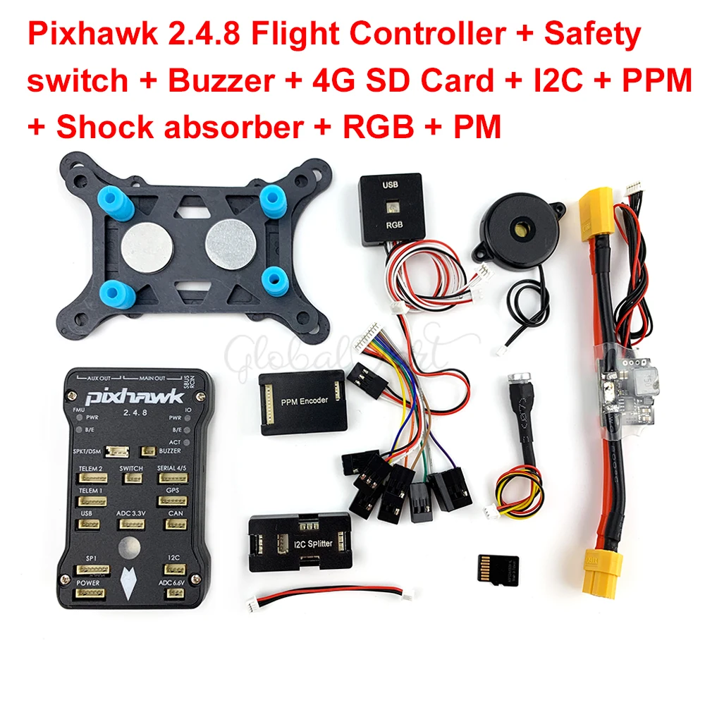 Pixhawk PX4 PIX 2.4.8 32 бит Контроллер полета 4G SD переключатель безопасности зуммер M8N gps Мини OSD PPM RGB igc 433/915 100 мВт Телеметрия - Цвет: Choice 5
