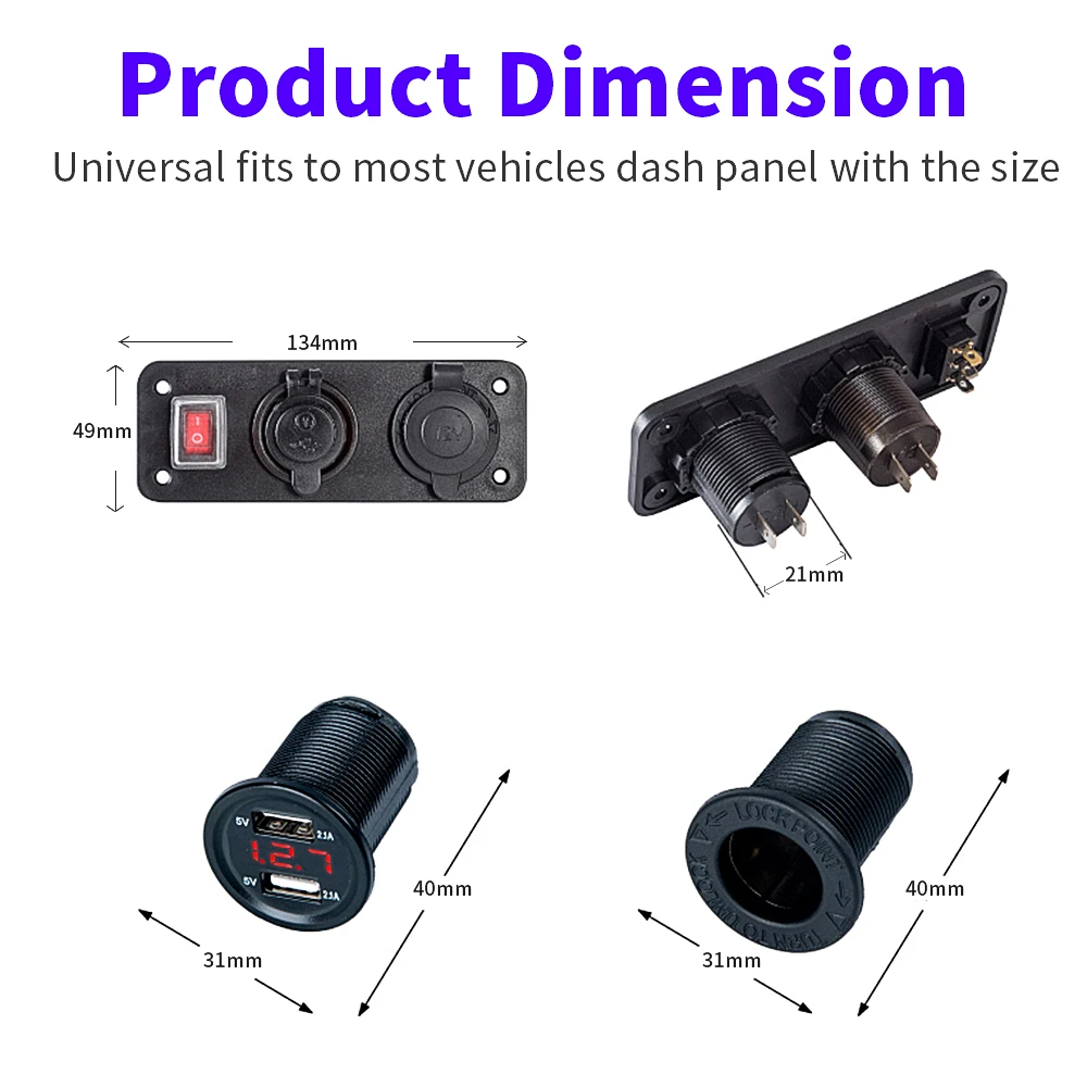 Автомобильное зарядное устройство с двумя USB портами 12 В 4 2 А|Зажигалка| |