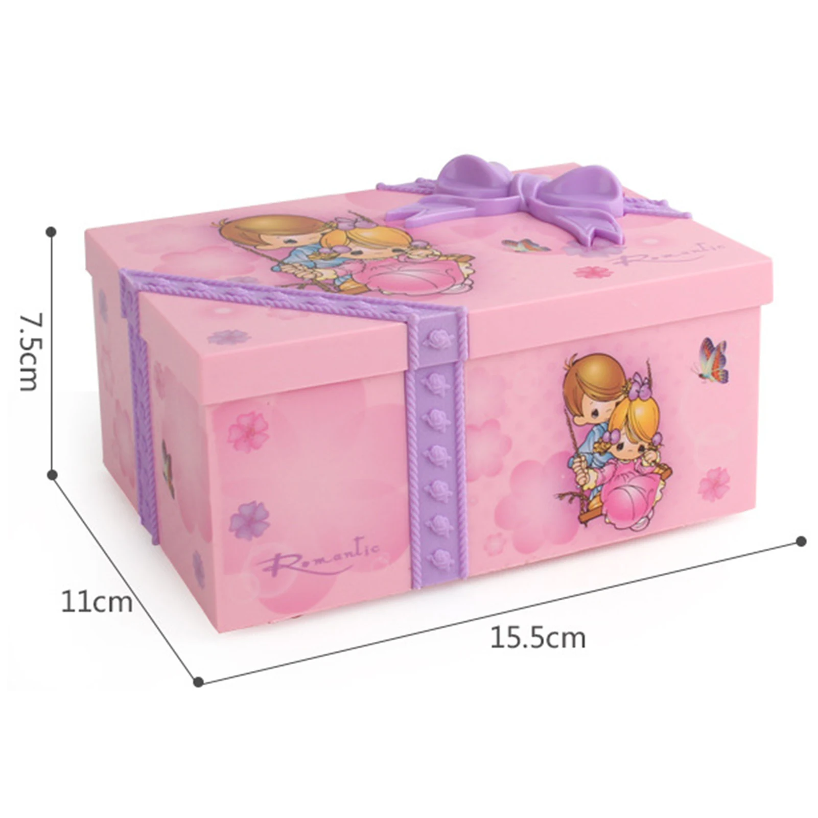 

Dancing Girl Music Box Ornament Jewelry Storage Organizer with Makeup Mirror