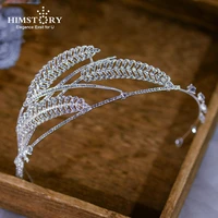 himstory sparkling clear crystal brides headbands rhinestones tiara headpieces wedding hair accessory jewelries