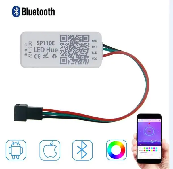 Светодиодный пиксель регулятор линейного светильника SP110E Bluetooth SP106E SP107E музыка Wi-Fi пульт дистанционного управления для WS2811 WS2812B APA102 WS2801 - Цвет: sp110e