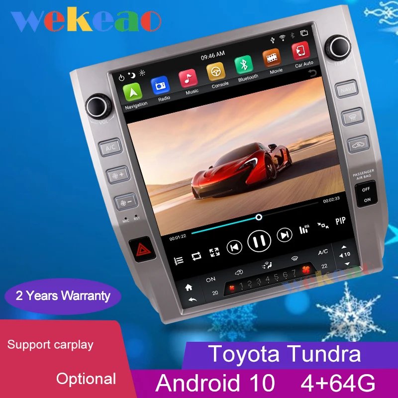 

Wekeao 10.4" Vertical Screen Tesla Style 1 Din Android 10 Auto Radio Automotivo For Toyota Tundra Car Dvd Multimedia Player 4G