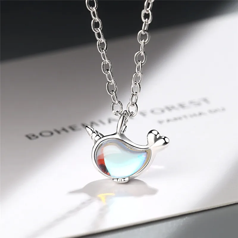 Женское ожерелье с подвеской в виде милого Кита модные вечерние ювелирные