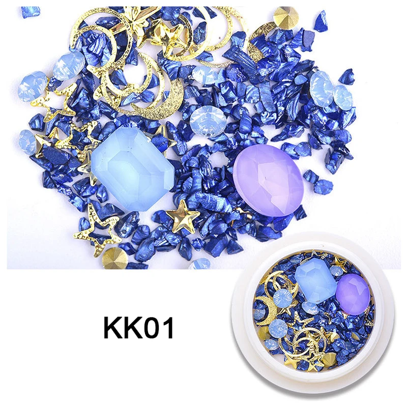 1 коробка сверкающих ювелирных украшений для ногтей стеклянные бриллианты мокко