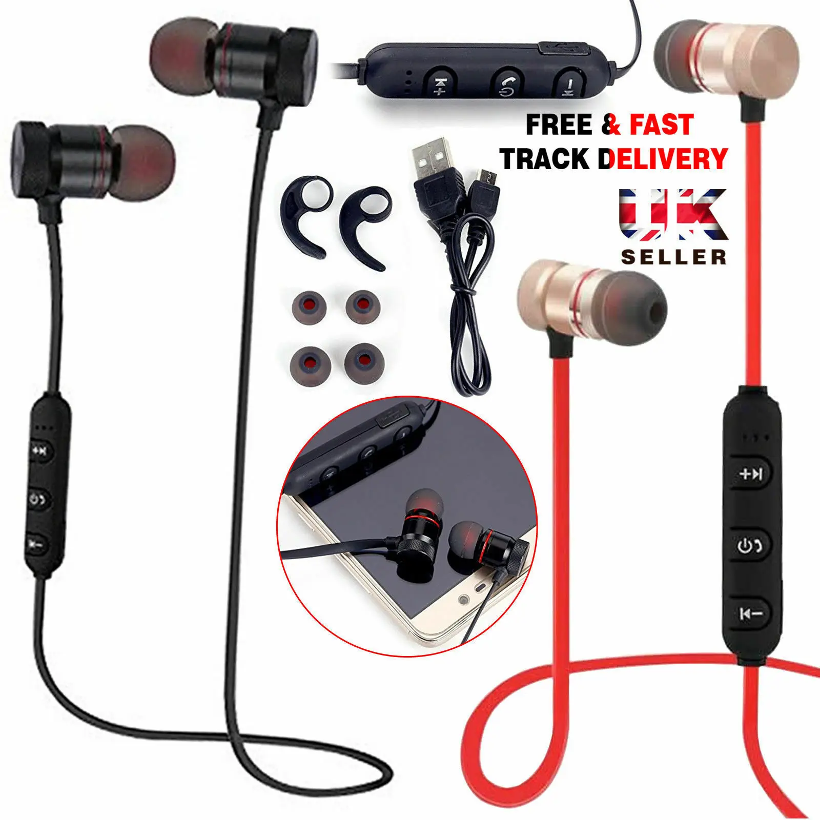 

Беспроводные наушники, спортивные наушники-вкладыши Bluetooth 4,2, стереонаушники с микрофоном