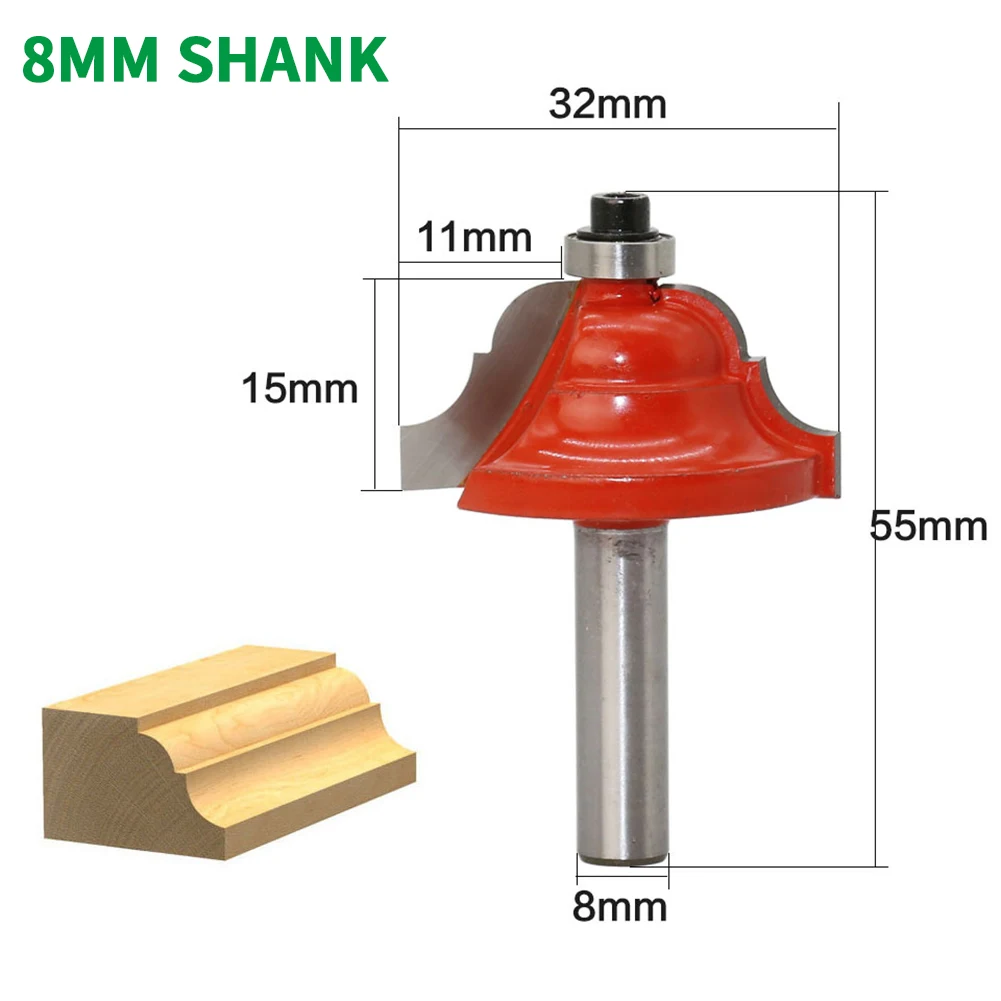 

1 шт. 8 мм хвостовик фреза резьба по дереву двойной Римский Ogee фреза для отделки кромки бит ласточкин хвост фреза резец бит Деревообрабатываю...