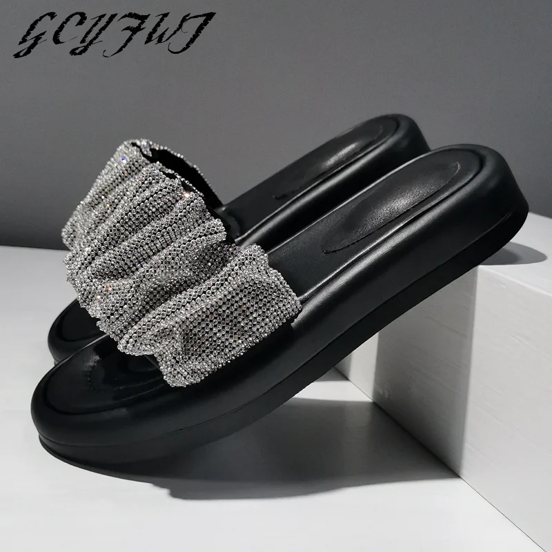 

Женские летние шлепанцы с открытым носком, без застежек, дышащие однотонные сексуальные женские сандалии