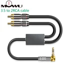 Кабель MOWU Hi-Fi угловой 3,5 L Mini Jack 3,5 мм на двойной RCA для ПК, автомобильных наушников, мобильных динамиков 18 дюйма, 3,5-2RCA, аудиокабель 1 м 3 м 5 м