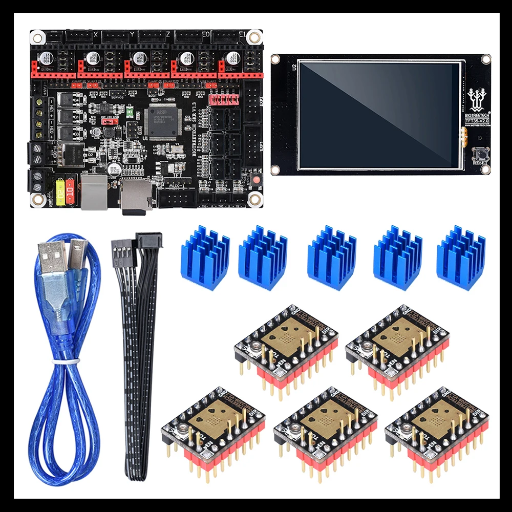 BIGTREETECH SKR V1.3 гладкая доска 32 бит+ BLTouch+ TMC2208 TMC2130+ TFT35 V2.0 сенсорный экран VS MKS Gen L части 3d принтера