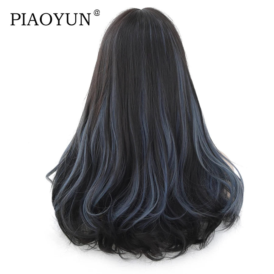 Синие черные волнистые натуральные длинные волосы для любимого женского