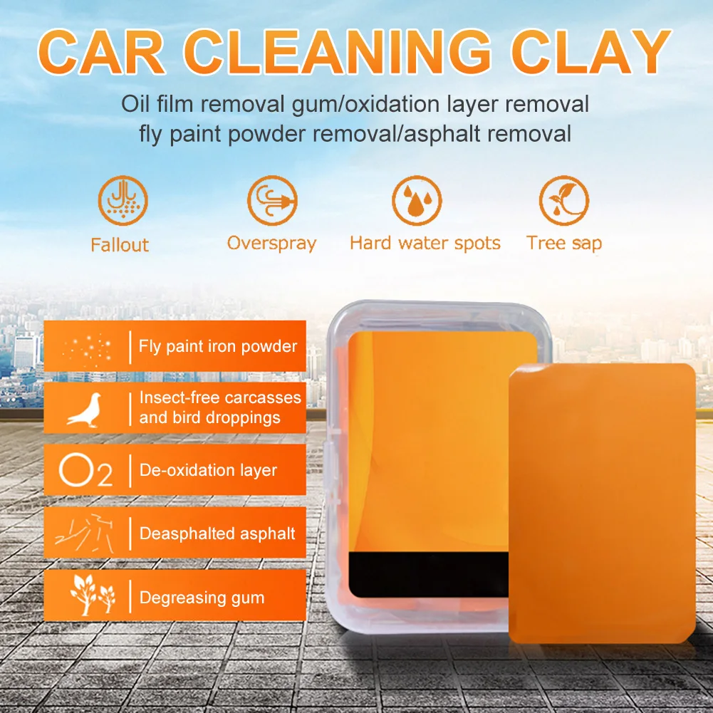 

Car Cleaning Magic Clay Bar Clay Sponge Auto Detail Cleaner Mud Remove Rust Oil Stain Non-Scratch Car Body Window Cleaning Tool