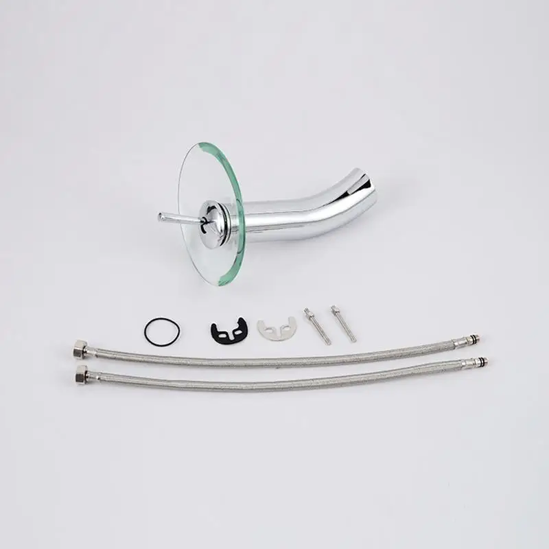 

Mushroom-shaped long neck Glass bathroom waterfall Faucet.Transparent vessel water faucet.bathroom basin sink Mixer Tap