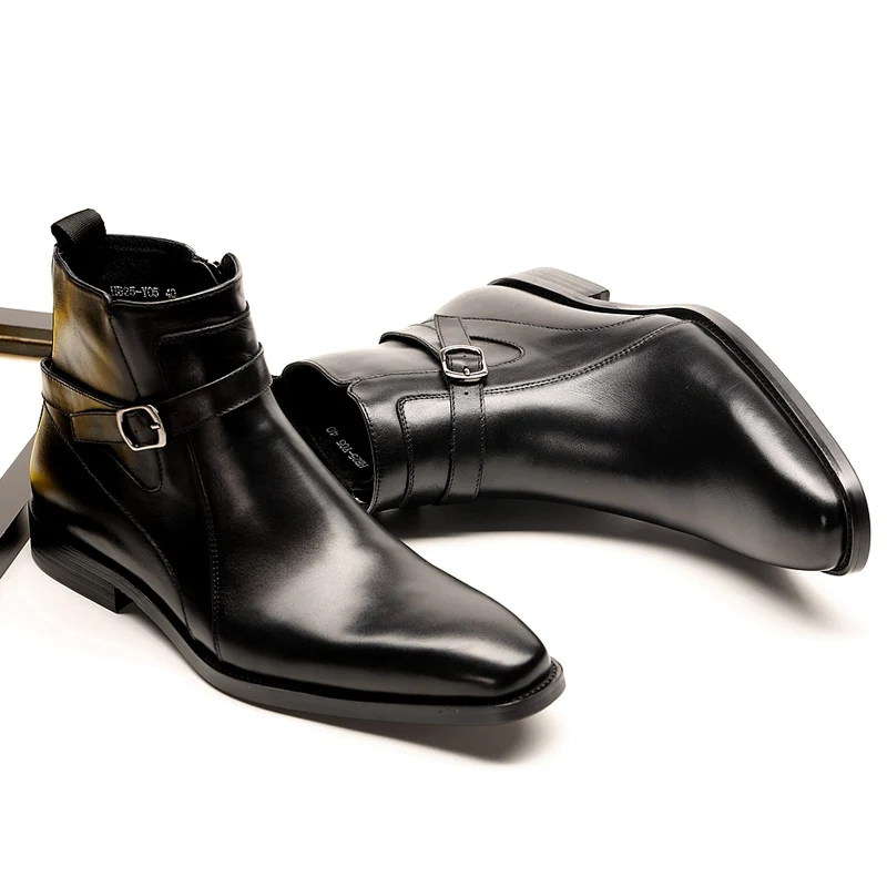 Элегантный квадратный носок мужская деловая официальная Туфли под платье обувь