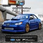 Модель автомобиля WELLY 1:24 Subaru Impreza из сплава темно-синего цвета, коллекция украшений для автомобиля, Подарочная игрушка, литье под давлением