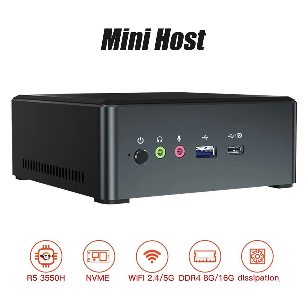Kaufen Mini PC 3550H CPU 128GB/256GB/512GB ROM 4GB/8GB/16GB DDR4 RAM Radeon Vega 8 Graphics Prozessor Windows10 PC Für Home Office
