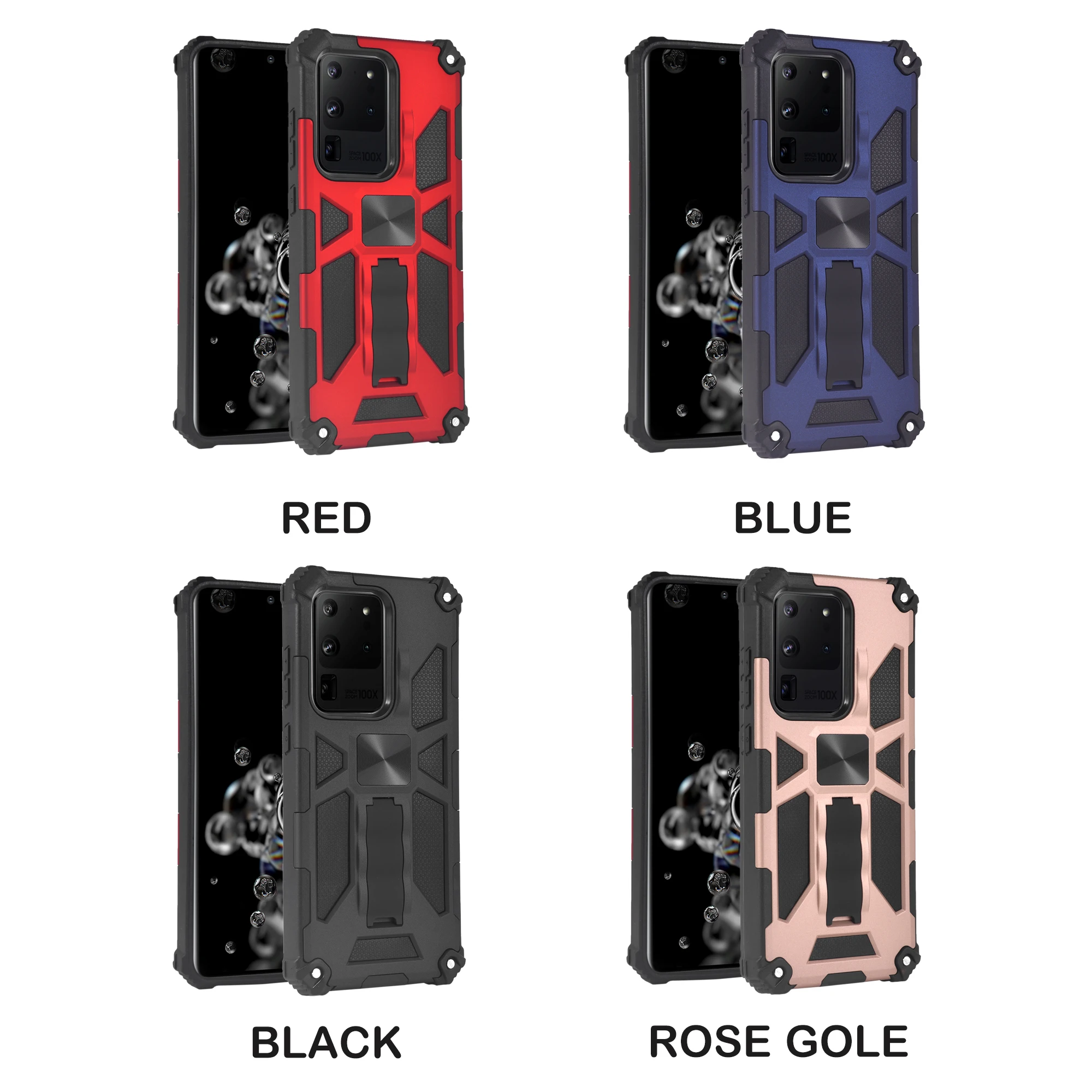 

Anti fall shockproof Heavy protection Magnetic Invisible Bracket Phone Case For Samsung Galaxy Note 20 S20 FE Plus Ultra Cover