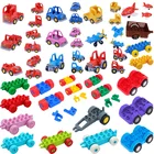 Блоки большого размера, городской автомобиль, грузовик, самолёт, колесо, модель, строительные блоки, игрушки для детей, подарки для детей, городской автомобиль, блоки большого размера