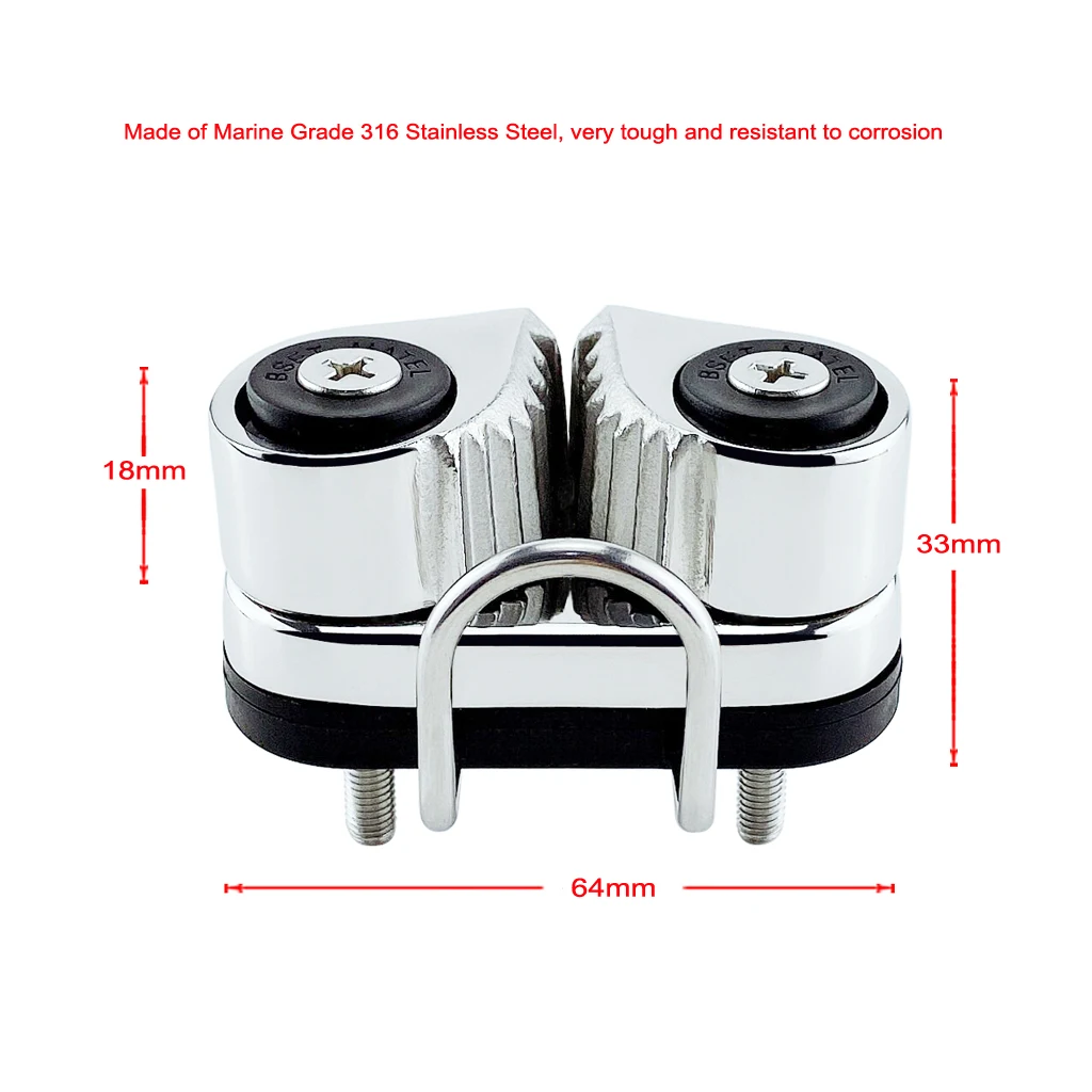 2X Stainless Steel 2 Row Matic Ball Bearing Cam Cleat leading Ring Pilates Equipment Boat Fast Entry Rope Wire Fairlead Sailboat |