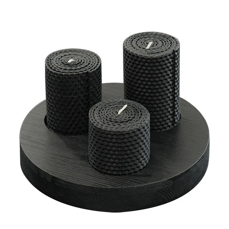 Деревянный поднос подсвечник креативный художественный стол ретро круглый